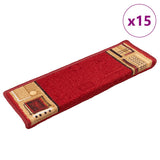 Stair Mats Self-adhesive 15 pcs 65x21x4 cm Red 326206
