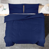 Duvet Cover Set Navy Blue 220x240 cm Cotton 136147