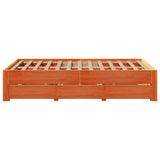 Bed Frame without Mattress with Drawers Wax Brown 120x190 cm Small Double Solid Wood Pine 3308824