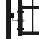 ZNTS Fence Gate with Spear Top Black 406x120 cm Powder-coated Steel 151099