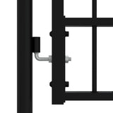 Fence Gate KAMPEN with Spear Top Black 394.5x78 cm Steel 151099