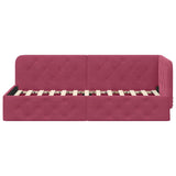 Corner Bed Frame with Headboard Wine Red 80 x 200 cm Velvet 42016517