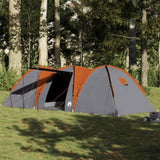 Family Tent Dome 8-Person Grey and Orange Waterproof 4009430
