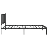 ZNTS Metal Bed Frame without Mattress with Headboard Black 107x203cm 350860