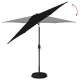 Garden Parasol with LED Lights 270 x 270 cm Polyester Black 42036263