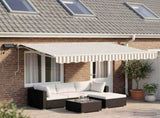 Manual Awning Frame with LEDs Light Grey and White 4 x 2 m 3425796