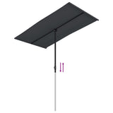 Garden Parasol with Aluminium Pole 180x110 cm Black 47334