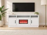 Electric Fireplace White 100 x 33 x 55 cm Engineered wood 8020991