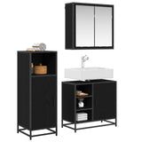Bathroom Furniture Set 3 pcs Black Oak Engineered Wood 3402452
