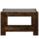 Coffee Table with LED Smoked Oak 73x53x45 cm Engineered Wood 847550