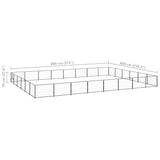 Dog Kennel Black 48 m Steel 3082171