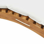 Sun Lounger Cream white 188 x 55 x 59 cm Solid teak wood 42008389