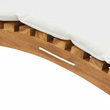 Sun Lounger Cream white 188 x 55 x 59 cm Solid teak wood 42008389