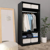 Wardrobe Black 100x50x200 cm Engineered Wood 800226