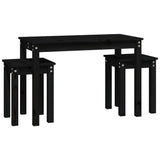 Nesting Tables 3 pcs Black Solid Wood Pine 824982