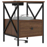 Bedside Cabinet Brown Oak 41.5 x 40.5 x 55 cm Engineered Wood 859558