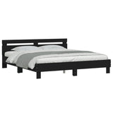Bed Frame Black Engineered wood 160 x 200 cm Bed Frame 3207533