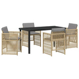 Garden Dining Set 5 pcs Beige Powder-Coated Steel 3380670