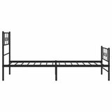 Metal Bed Frame without Mattress with Footboard Black 100x200cm 355280