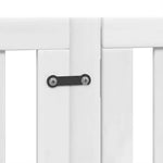 Dog Gate with Door Foldable 15 Panels White 750 cm Poplar Wood 3155652
