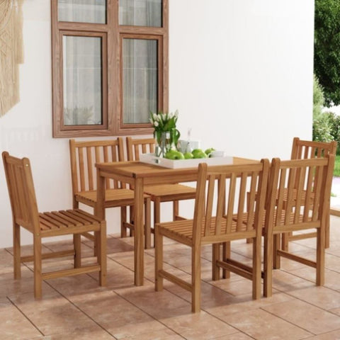 7 Piece Garden Dining Set 120x70 cm Solid Teak Wood 3059928