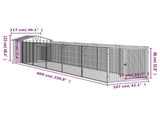 Dog House with Roof Anthracite 117x609x123 cm Galvanised Steel 3189060