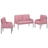 Sofa Sets with Cushion 3 pcs Pink 115 x 56 x 80 cm Plywood 3406220