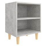 Bed Cabinets with Solid Wood Leg 2 pcs Concrete Grey 40x30x50cm 805788