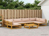 Sofa Set 7 pcs Natural Solid Acacia Wood 3417298