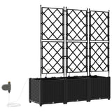 Garden Planter 3 pcs Black 120 x 40 x 142 cm Plastic 42002853