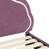 Toddler Bed Frame with Headboard Purple 70 x 140 cm Velvet 42010898