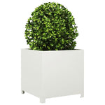 ZNTS Garden Planter White 50x50x50 cm Steel 851214