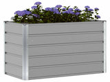 Planter Light Grey 100 x 50 x 77 cm Galvanised Steel 42018151