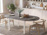 4-6 Person Wooden Drop-Leaf Table - Grey T3398P554127
