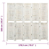 5-Panel Room Divider Antique White 178.5x166 cm Solid Wood 338572