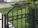 Fence Gate "ASSEN" with Arched Top Steel 102x175 cm Black 143087