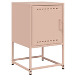 ZNTS Bedside Cabinets 2 pcs Pink 36x39x60.5 cm Steel 846449