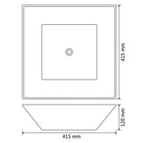 Basin Ceramic Square Black 41.5x41.5x12 cm 142739