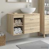 Bathroom Furniture Set 2 pcs Sonoma Oak Engineered Wood 3403914