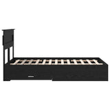 Bed Frame with Headboard Black Oak 135 x 190 cm Engineered Wood 3409996