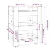 ZNTS Kitchen Trolley Black 60x45x80 cm Engineered Wood 816817