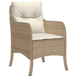Garden Chairs with Cushions 2 pcs Beige Poly Rattan 365148