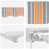 Retractable Awning Manual Multicolour Stripe 350x200 cm Fabric 3329697