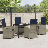 Garden Dining Set with Cushion 5 pcs Grey Poly Rattan 3380353