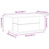 Coffee Table Black Oak 102 x 55.5 x 40 cm Engineered Wood 862716