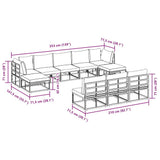 Garden Sofa Set with Cushion 10 pcs Black Aluminium 3378910