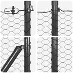 Fence with Posts Grey 0.6 x 10 m PVC-coated steel 3352770
