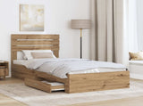 Bed Frame with Drawer with Headboard Manual Engineered Wood 3411698
