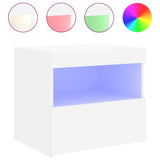 ZNTS Bedside Cabinets with LED Lights 2 pcs White 50x40x45 cm 836764