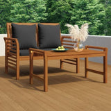Garden Lounge Set Dark Grey Solid Acacia Wood, Polyester Foam 312142